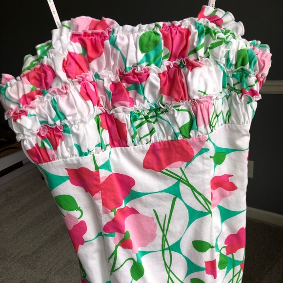 Lilly Pulitzer strapless ruffle shift dress, size 6 - Picture 3 of 12